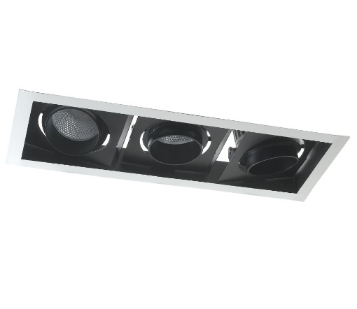 Immagine di Faretto Da Incasso Rettangolare 3 Luci Orientabili Led 135w Apollo Intec Light