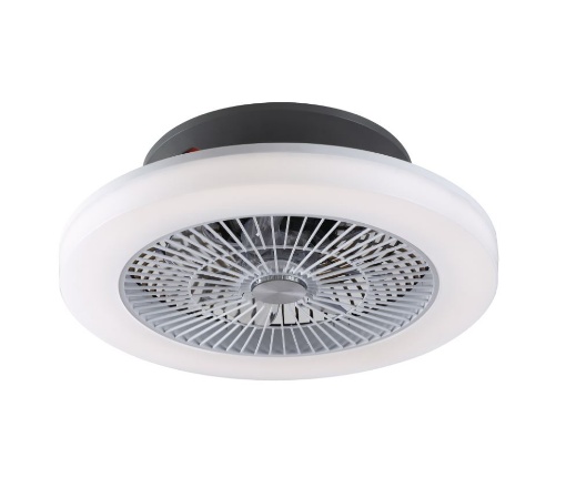 Immagine di Ventilatore Da Soffitto Moderno Led 40w Dimmerabile Wifi Grigio Foehn Intec Light