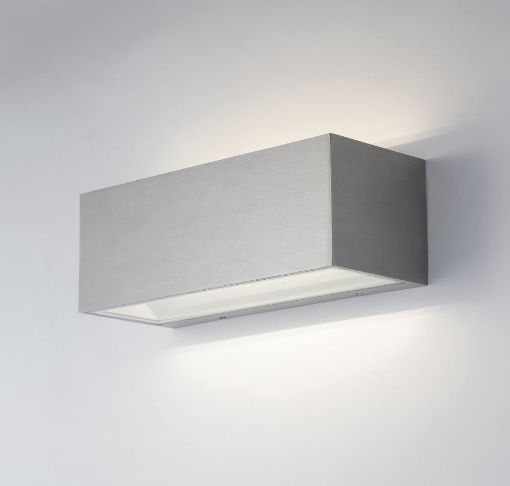 Immagine di Applique Da Esterno Squadrata Twin Nikel 30 cm Led 35w 4000k IP54 Intec Light