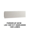 Immagine di Applique Per Esterno Parker Led CCT 12w 40cm Cemento IP65 Intec Light