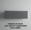 Immagine di Applique Led CCT Per Esterno In Cemento Grigio Parker 50cm IP65 Intec Light