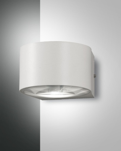 Immagine di Lampada Bianca da Parete Ingresso Esterno Stondata Bi-Emissione Led Lao IP65 Fabas