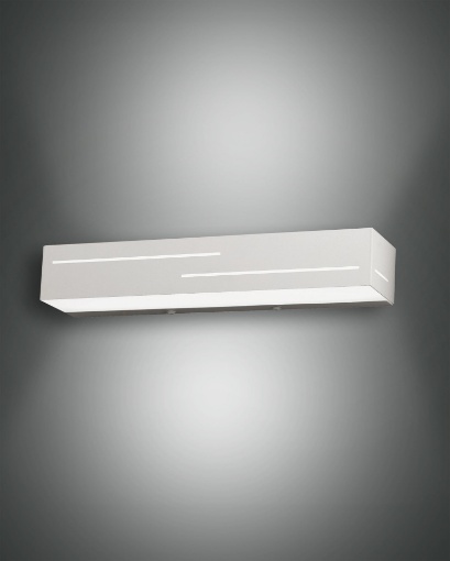 Immagine di Applique Rettangolo Bianco Doppia Emissione con Tagli di Luce Led 18w Banny Fabas