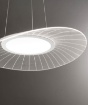 Immagine di Grande Lampadario Bianco Design Texture Led 40w Dimmer Vela Fabas