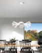 Immagine di Lampadario Bianco Design Petali Texture Effetto Seta Led 40w Dimmer Sylvie Fabas