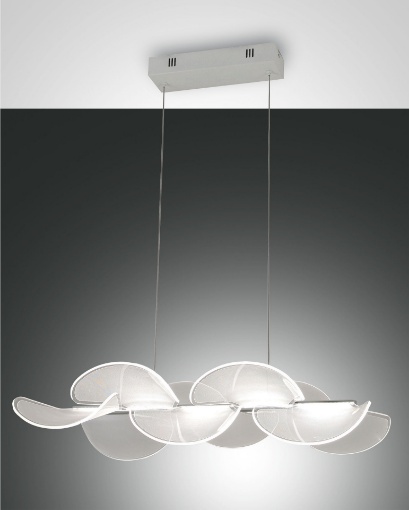 Immagine di Lampada a Sospensione Bianca Design Farfalla Texture Effetto Seta Led 30w Dimmer Sylvie Fabas