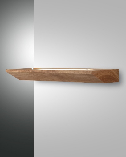 Immagine di Applique Led Mensola Legno Quercia Emissione Luce Verso Sopra Linus Fabas