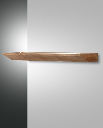 Immagine di Lampada da Parete Led Mensola Portaoggetti Legno Quercia L.60 cm Linus Fabas 