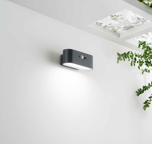 Immagine di Applique Led Lampada Solare Per Esterno IP54 Con Sensore Movimento Albert Intec