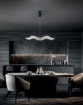 Immagine di Grande Lampadario Nero Design Ali Texture Led 40w Dimmer Step Fenice Fabas