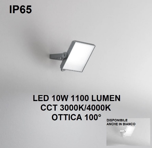 Immagine di Faretto Proiettore Da Esterno Led CCT 10w Orientabile IP65 Axel Intec Light