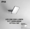 Immagine di Faro Proiettore Per Esterno IP65 Led CCT 20w Luce Selezionabile Axel Intec Light