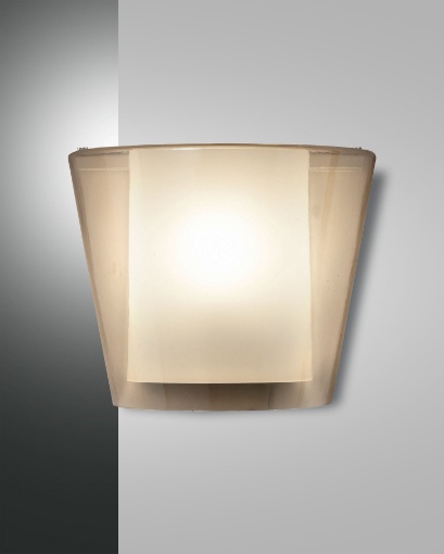 Immagine di Lampada da Parete Vetro Ambra 1xE27 Viki Luce Sopra e Sotto Fabas