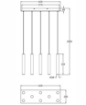 Immagine di Lampadario Bianco Rettangolare 8 Diffusori Cilindrici Led Sopra e Sotto Prado Fabas