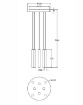 Picture of Lampadario Bianco Base Rotonda 8 Luci Cilindri Led Step Dimmer Prado Ø40 cm Fabas