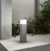 Immagine di Paletto Luminoso Squadrato Da Giardino Grigio 60cm IP54 Led E27 Booster Intec Light