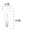 Immagine di Lampadina LED E14 Candela 4W 4000K 470 Lumen Luce Naturale Vetro Trasparente