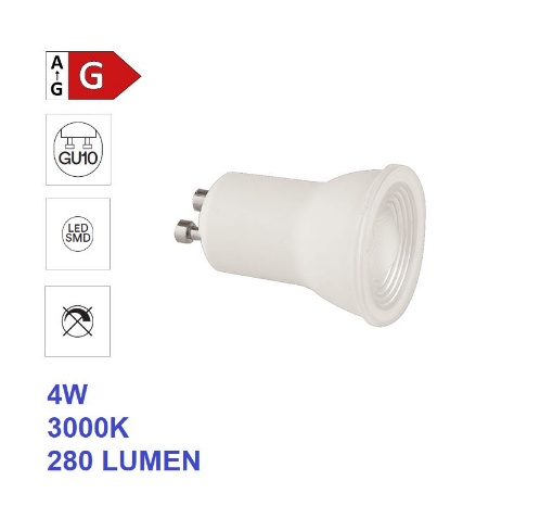 Immagine di Lampadina LED GU10 Mini 4w 3000k Luce Calda Ottica 60°