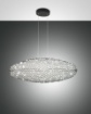 Picture of Lampadario Ovale Texture Intreccio Metallo Nero Led 18w Dimmer Sumter Fabas