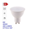 Immagine di Lampadina GU10 LED 6w 4000k 490 Lumen Luce Naturale Ottica 100°