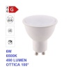 Immagine di Lampadina GU10 LED 6w 6500k Luce Bianca Fredda Ottica 100 Gradi