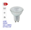 Immagine di Lampadina LED GU10 Vetro 4,5w 3000k Luce Calda Ottica 38° 345 Lumen