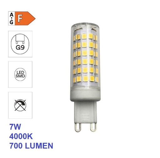 Picture of Lampadina G9 LED 7w 4000k 700Lm Luce Naturale Ottica 360°