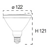 Immagine di Lampadina LED PAR38 E27 15w 3000k Luce Calda 1250Lm Ottica 30°