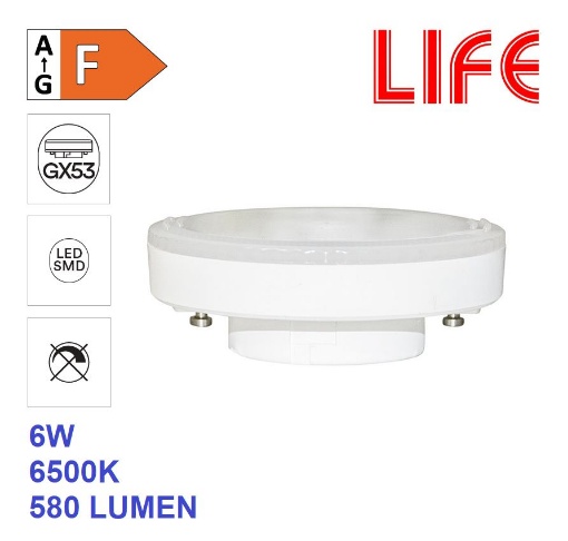 Picture of Lampadina Led GX53 6W 3000K 560Lm Ottica 120 Luce Calda Life