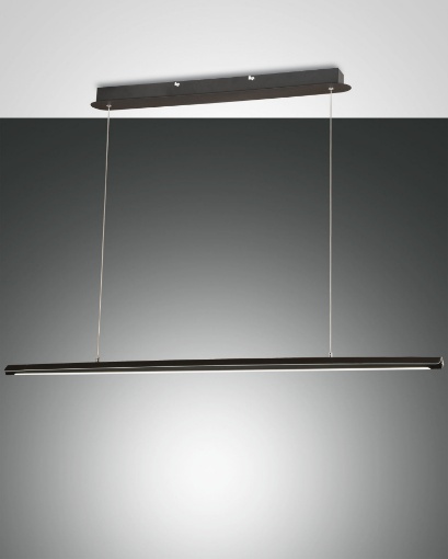 Picture of Lampada Nera a Sospensione Tubolare da Ufficio Luce Led Sopra e Sotto L.110 cm Mason Fabas