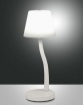 Immagine di Lampada da Tavolo Led Touch Metallo Bianco e Paralume Vetro Soffiato Ibla Fabas