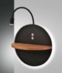 Immagine di Lampada Mensola Legno e Spot Led con Usb Dual Nero Fabas