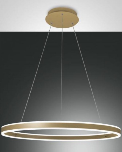 Picture of Grande Lampadario Anello Oro Sospeso Led 64w Dimmer Palau D.80 cm Fabas