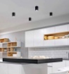 Immagine di Faretto Sporgente Squadrato Moderno Nero Cromo Da Soffitto Led GU10 Isyluce 751