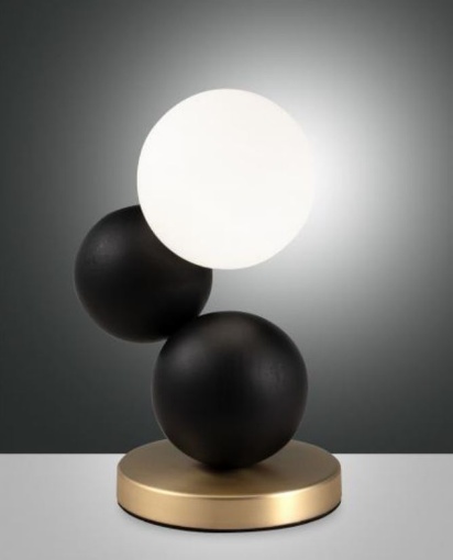 Immagine di Lampada Abat-jour Design Sfere Nero e Bianco Led G9 Touch Dimmer Micky Fabas 