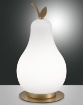 Picture of Lumetto Forma Pera Vetro Bianco con Inserti Ottone Wilma Touch Led Fabas