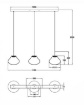 Picture of Lampadario Lineare 3 Anfore Vetro Ambra Led 3000k/4000k Step Dimmer Deva Fabas