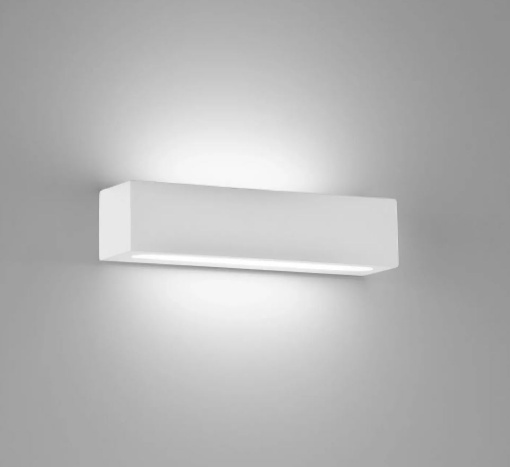 Immagine di Applique Rettangolare Gesso  Pitturabile 30cm Led 18w 3000k Isyluce 857