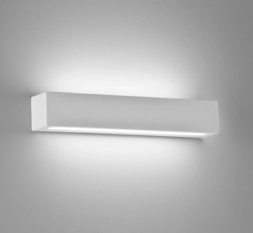 Immagine di Applique In Gesso Bianco Rettangolare 40cm Verniciabile Led 30w 3000k Isyluce 858