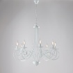 Immagine di Lampadario Classico 8 Bracci Ferro Battuto Alma Bianco Ø67 cm Be Light