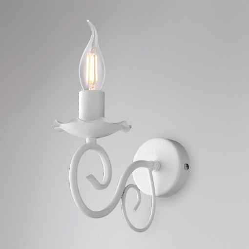 Immagine di Applique Classica Ferro Battuto Bianco Shabby Alma Be Light