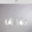 Immagine di Lampada a Sospensione Moderna 2 Luci Nastro Bianco Helix Be Light