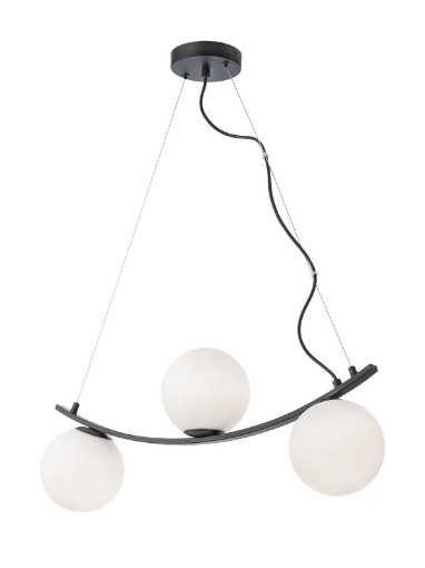 Immagine di Lampadario Moderno 3 Sfere Bianche Design Curvo Volley Smarter Lighting