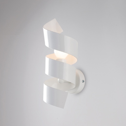 Immagine di Applique Parete Design Moderno Ricciolo Bianco Helix Be Light