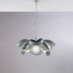 Immagine di Sospensione Moderna Nastri Bianco e Grigio Primula 4xE27 Be Light