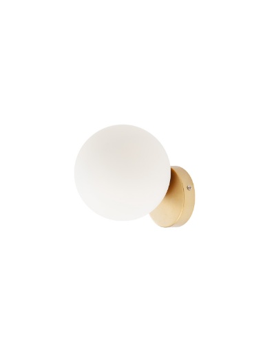 Immagine di Applique Moderna Oro Sfera Vetro Bianco Volley Smarter Lighting