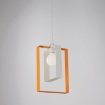 Immagine di Lampada Sospensione 1xE27 Rettangoli Bianco e Arancio Duplo Be Light