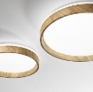 Immagine di Plafoniera Led Rotonda Effetto Legno Naturale 38cm CCT 22w Madera Fan Europe