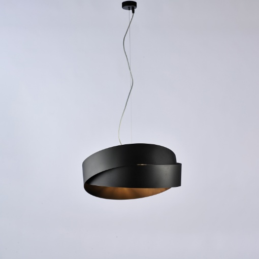 Immagine di Lampadario Salotto Fasce Metalliche Nere Astro 2xE27 Be Light