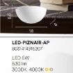 Immagine di Applique Gesso Led 6w cct 3000k 4000k Mezza Luna Pitturabile Piznair Fan Europe